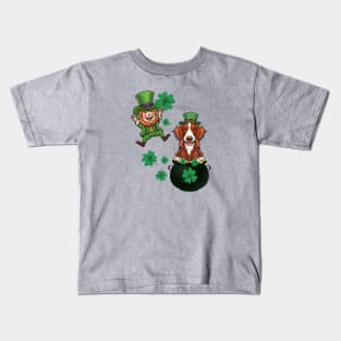 St Patricks Day Pot of Gold Dog Lover Kids T-Shirt